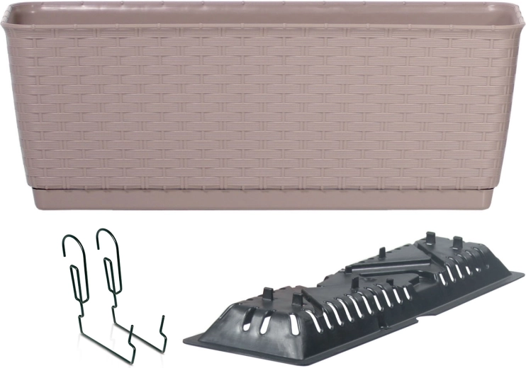 Žardinijera s kukama RATOLLA, 59 cm, mocca