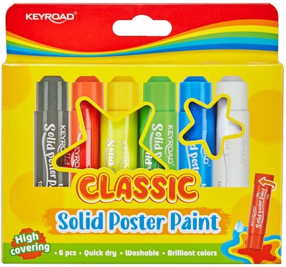 Solid Tempera Paint Sticks Classic, set of 6 pcs