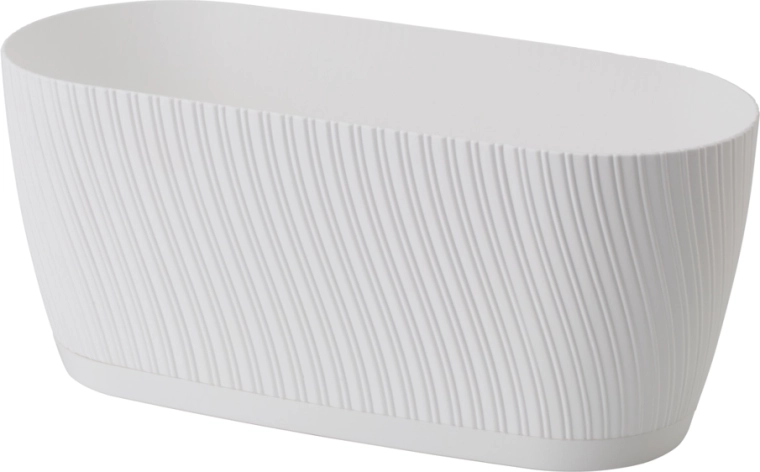 Fioriera MIKA 27 cm ECO Recycled con sottovaso integrato – bianca