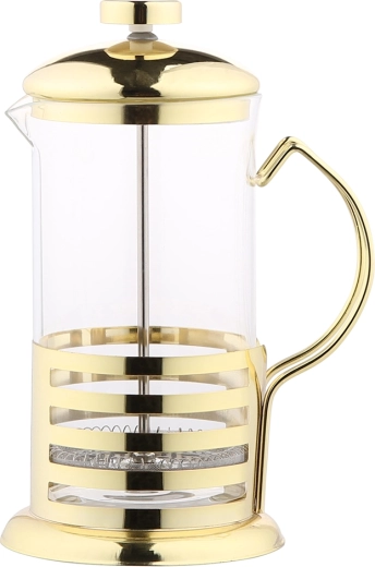 Tea pot for loose-leaf tea 600 ml with a gold-colored stainless steel infuser basket