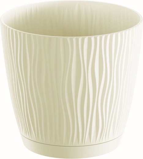 Sandy blomsterpotte med underskål 12,9 cm, creme