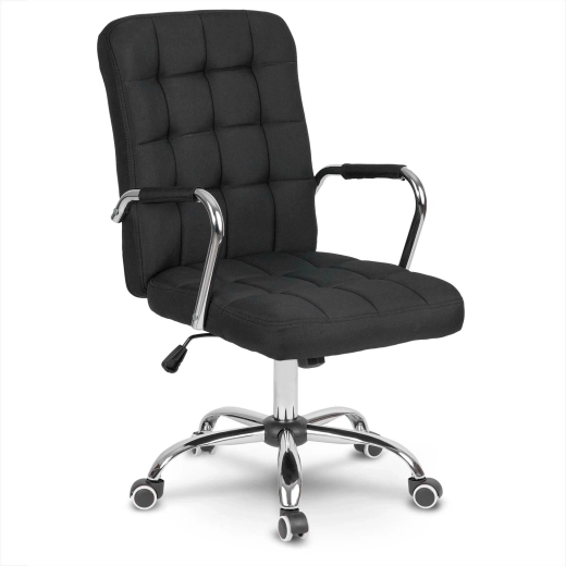 Fauteuil de bureau en tissu Benton noir