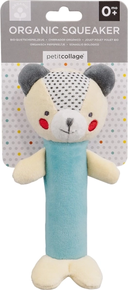 Petit Collage šuškavo zvečkalo medvjedić od organskog pamuka