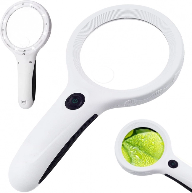 Ručno povećalo s povećanjem 4x i 8 LED UV dioda