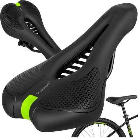 Selle de vélo Trizand 28 × 14 cm, confortable, suspendue, noire