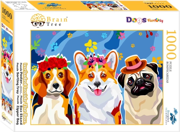 Puzzle Brain Tree famiglia di cani 1000 pezzi