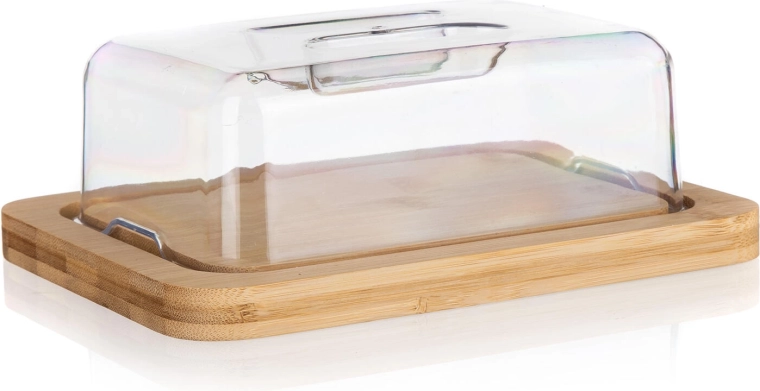 Beurrier en bambou et acrylique BRILLANTE 20 × 15 × 7,5 cm