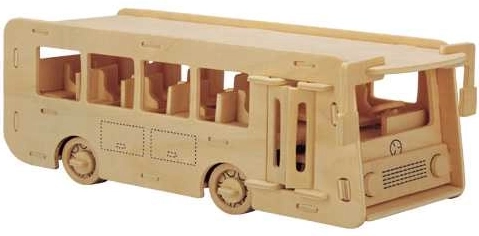 Woodcraft Wooden 3D Puzzle Bus