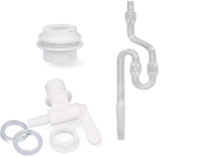 Fermentation kit with tap, 8 mm tube and seal