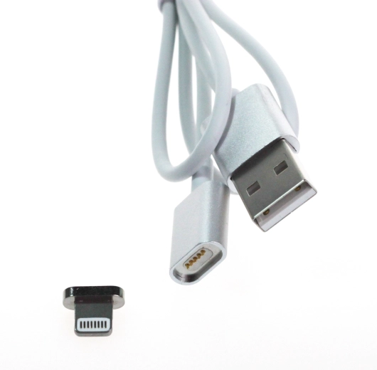 Câble Lightning magnétique MyMax, argenté, 1 m