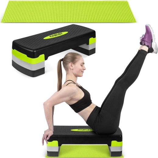 Aerobic step with 3 heights NEO SPORT + non-slip mat