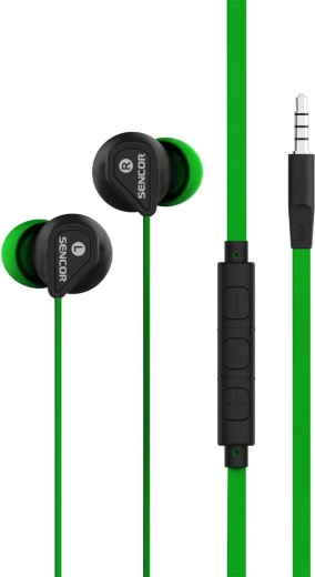 Sencor SEP 172 VCM green in-ear headphones with microphone