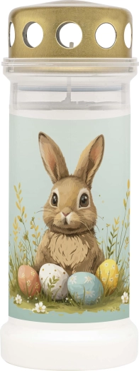 Grave Candle Easter Bunny white