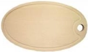 Oval beech cutting board with handle 35 × 22 cm