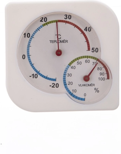 Termometro e igrometro analogico da interno 7,5 × 7,5 cm bianco