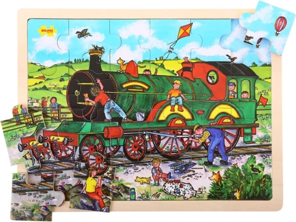 Bigjigs Toys wooden train puzzle 24 pieces