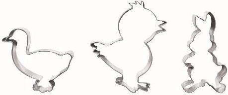 Easter cookie cutters – chick, duck, and bunny, set of 3