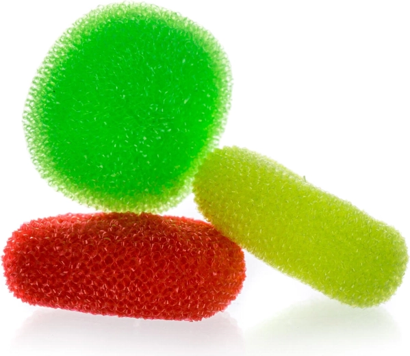 Plastic Scouring Pad – color mix, set of 3 pcs