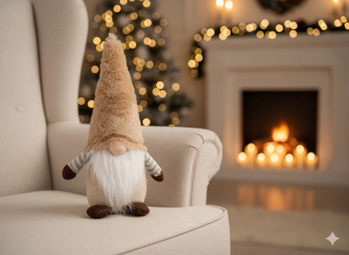 Weihnachtswichtel 25 cm beige