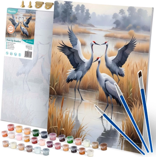 Paint by Numbers 40 × 50 cm – Cranes MASSIDO
