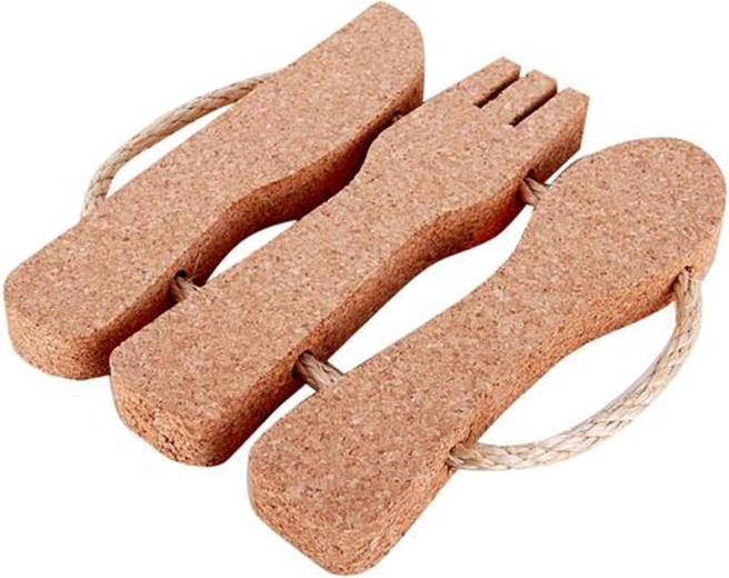 Korková podložka v tvare príborov 26 × 23 × 2,4 cm