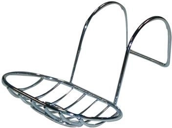 Portasapone ovale sospeso per vasca, cromo, 13,5 × 10 cm