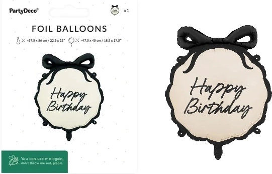 Palloncino in foil a forma di pastiglia Happy Birthday 47,5 × 45 cm mix