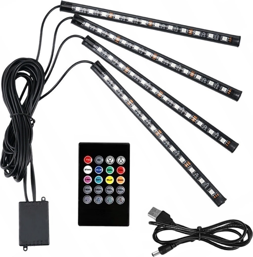 RGB LED Car Interior Lighting with Sound Sensor