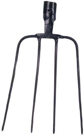 Kovácsolt, 4 ágú villa nyél nélkül