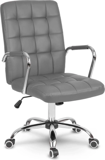 Fauteuil de bureau Benton en éco-cuir, gris