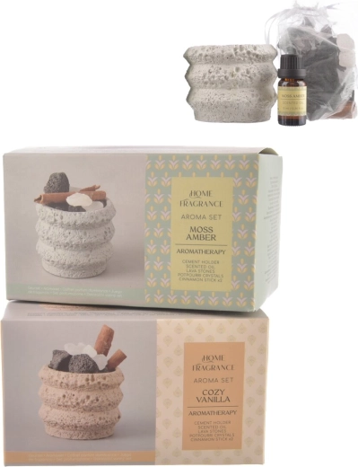 Set regalo di pietre in cemento con oli profumati 9 × 7 cm (2 varianti)