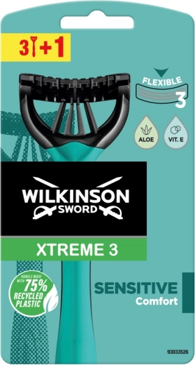 Wilkinson Xtreme 3 Sensitive rasoi usa e getta per pelli sensibili (3+1 pezzi)