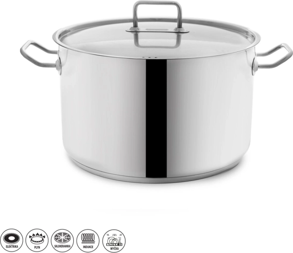 Faitout en acier inoxydable Stock 10 l avec couvercle