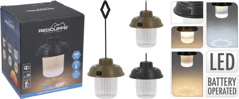 Kamperska svjetiljka USB-C, 3 načina rada, punjiva