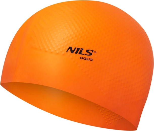 Cuffia da nuoto in silicone NILS Aqua NQC Dots arancione
