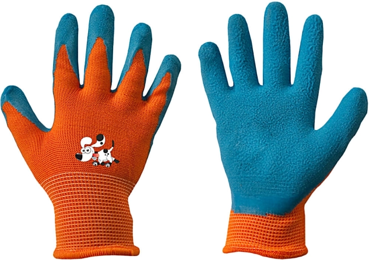 Work Gloves ORANGE with Foam Latex, Size 2