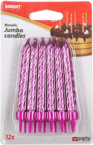 Candele di compleanno Jumbo MY PARTY - confezione da 12 pezzi