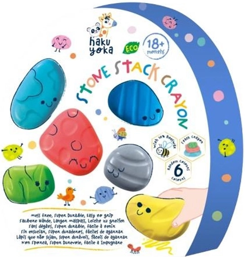 Stone-shaped crayons for children, set of 6