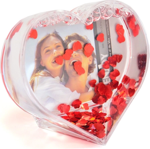 Cadre photo décoratif 3D cœur pailleté