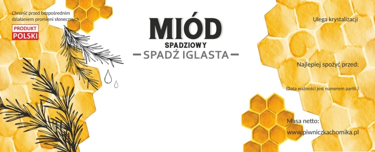 Lot d’étiquettes pour miel – miellat d’épicéa/pin 154 × 60 mm, 100 pièces