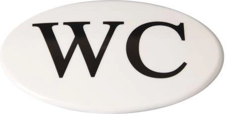 Dveřní štítek WC – bílý plast
