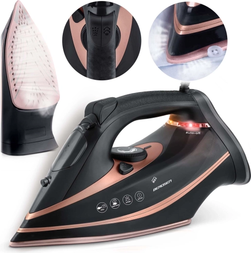 Ferro a vapore BERDSEN 3000 W con piastra in ceramica e vapore verticale