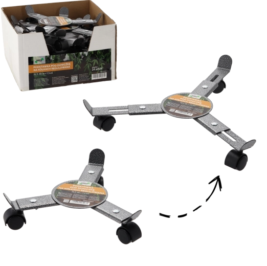 Supporto regolabile per vaso con ruote