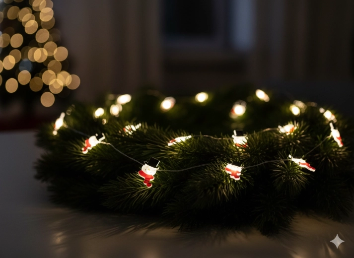 LED string lights Snowmen, 20 lights, battery-powered