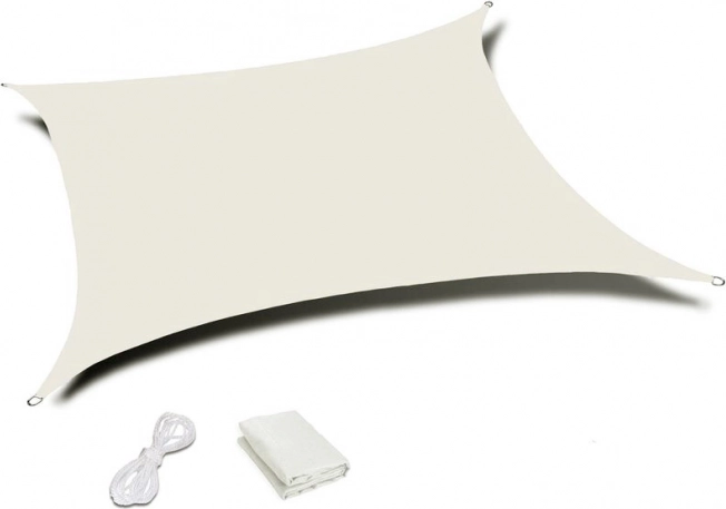 Telo ombreggiante rettangolare 2 × 3 m, impermeabile, beige, MultiGarden