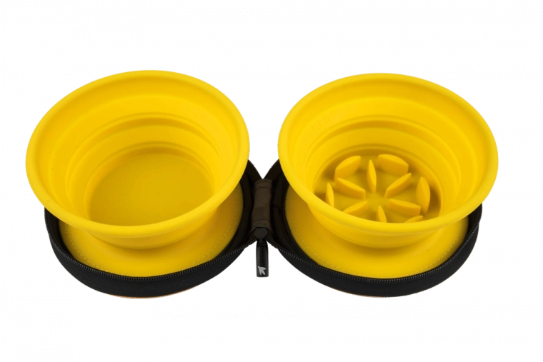 Double gamelle de voyage avec ralentisseur d’ingestion Kiwi Walker – orange, 2 pcs