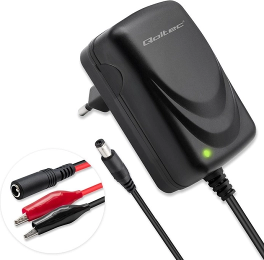 Smart Charger for AGM, GEL and STD Batteries 6V/12V with LED Indicator, 6 W, 5.5×2.1 mm Connector, 1.8 m Cable