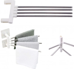 Schwenkbarer Wandhandtuchhalter mit 4 Armen ohne Bohren