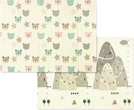 Babyono tapis de jeu pliable réversible en mousse 150 × 200 cm