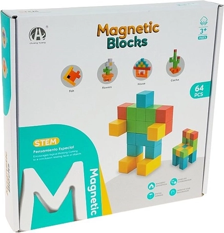 Magnetische bouwset – kleurrijke onderdelen (64 stuks)